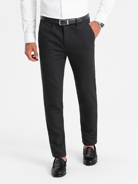 Ombre Ombre Chino kalhoty OM-PACP-0188 Černá Regular Fit