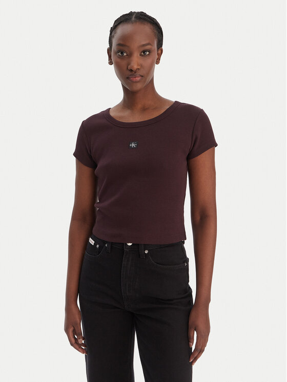 Calvin Klein Jeans Tricou LV047C200G Maro Slim Fit