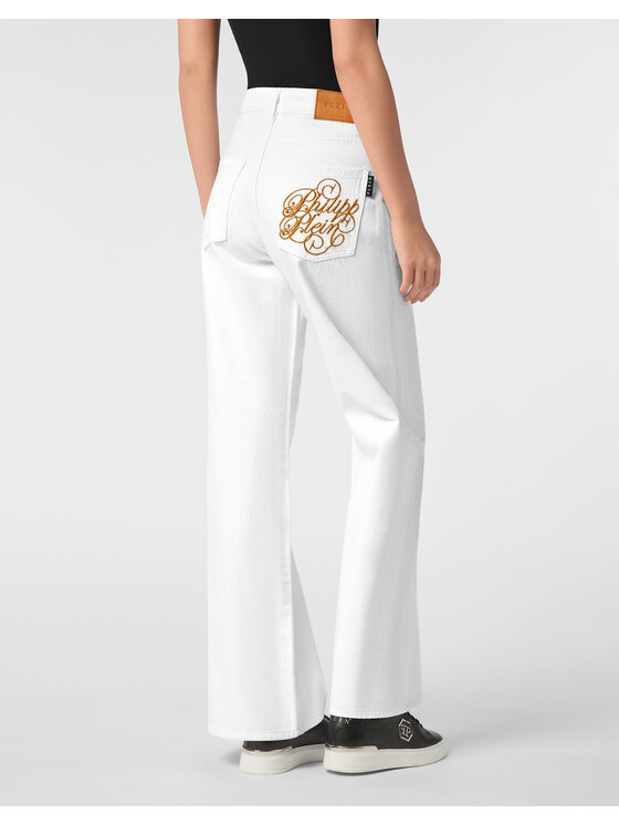 PHILIPP PLEIN PHILIPP PLEIN Jeansy 24461 Biały Skater Fit