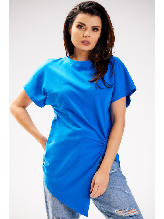 Infinite You Infinite You Bluzka M268 Niebieski Basic Fit