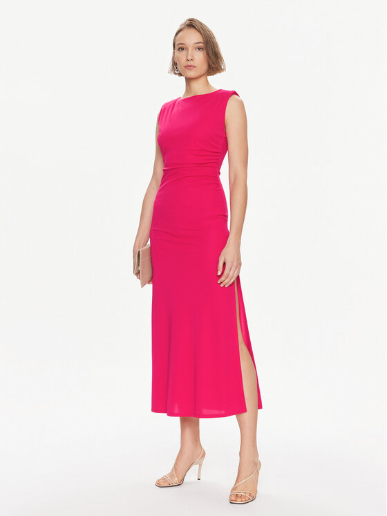TWINSET TWINSET Koktejlové šaty 241TE2057 Růžová Regular Fit