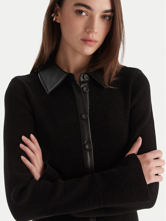 Patrizia Pepe Patrizia Pepe Trikotāžas kleita 2A2982 K215 Melns Regular Fit