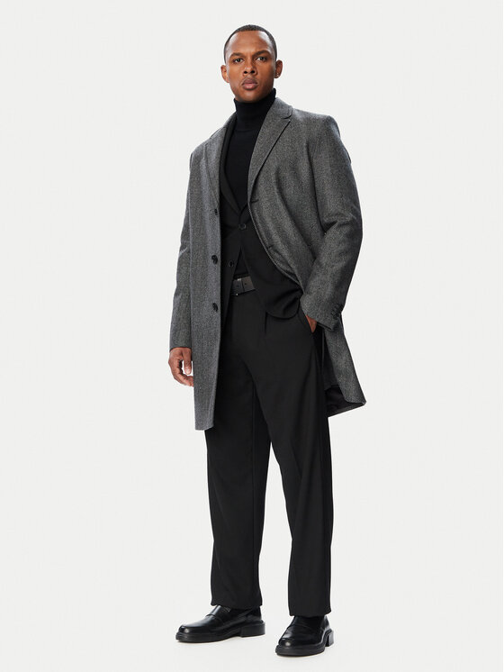 HUGO HUGO Cappotto di lana 50569209 Grigio Regular Fit
