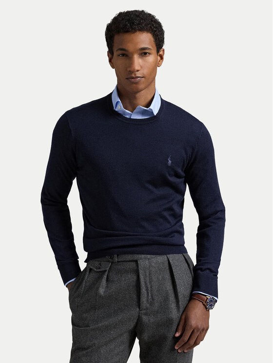 Polo Ralph Lauren Polo Ralph Lauren Pulover 710946143001 Bleumarin Slim Fit