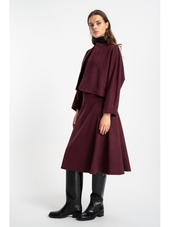 CLICK CLICK Φούστα midi 70-762 Μπορντό Regular Fit