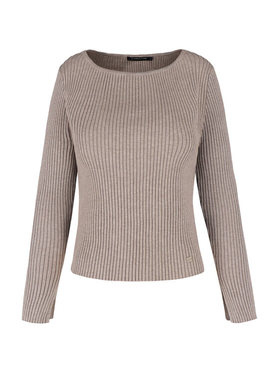 Volcano Volcano Sweter S-LARA Beżowy Regular Fit
