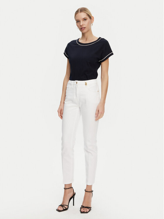 Luisa Spagnoli Luisa Spagnoli Jeans hlače Additivo 541781 Bela Slim Fit