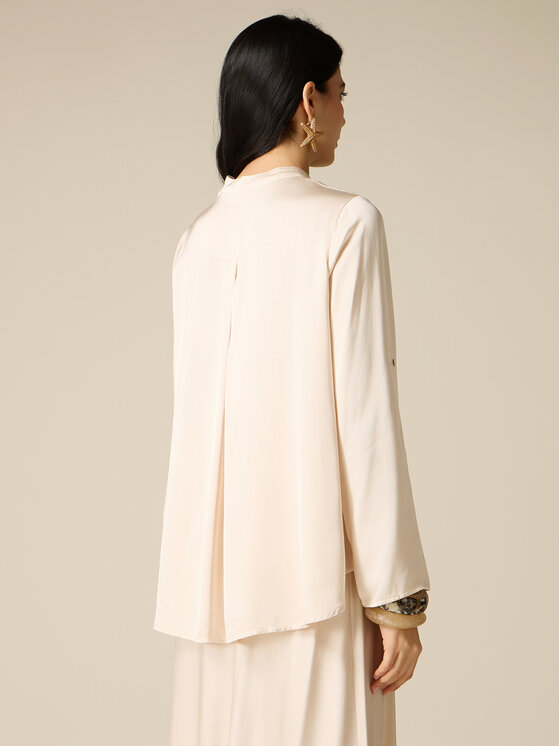 Oltre Oltre Koszula 5064R003082N002 Biały Baggy Fit