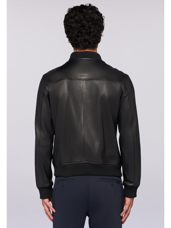 Trussardi Trussardi Kurtka skórzana R302M000005N033 Czarny Regular Fit