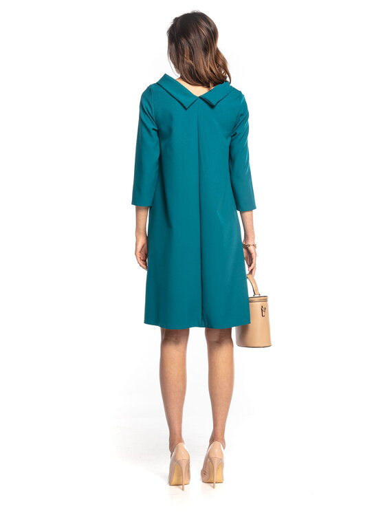Tessita Tessita Sukienka koktajlowa T349 Turkusowy Classic Fit