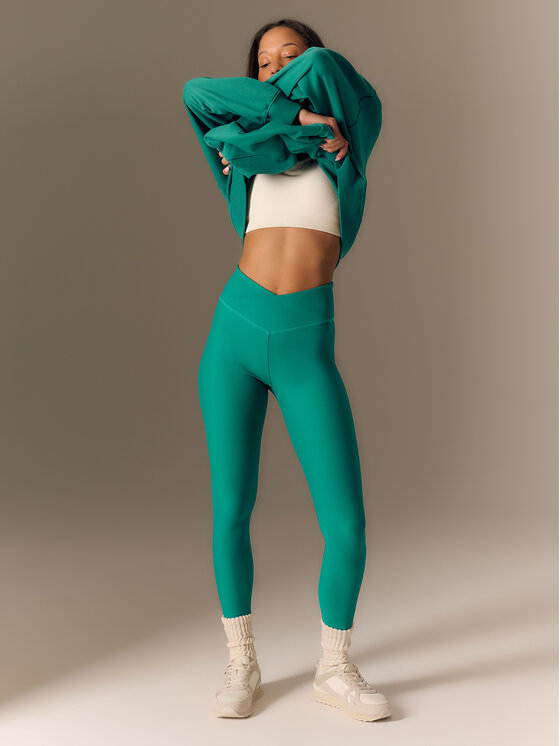 4F 4F Legginsy BLOOM MODE Zielony Slim Fit