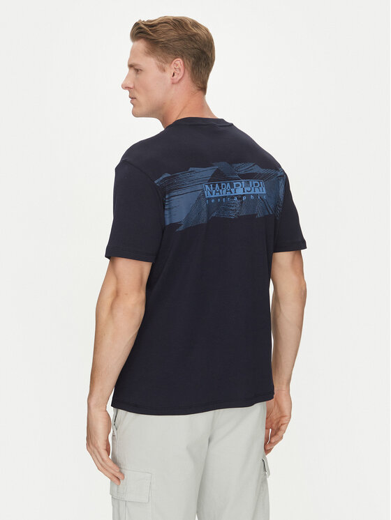 Napapijri Napapijri T-shirt S-Vanni NP0A4IED Tamnoplava Regular Fit