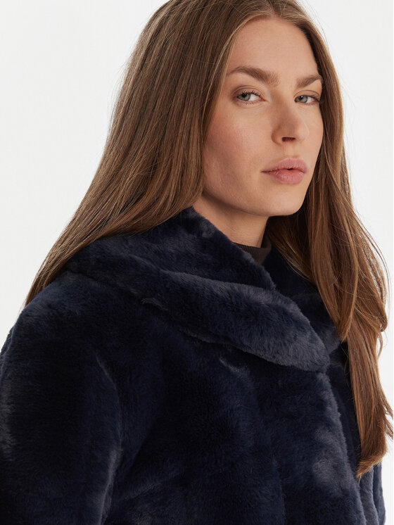 Guess Guess Кожено палто W0BL0N WDCH0 Тъмносин Regular Fit