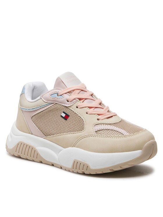 Tommy Hilfiger Tommy Hilfiger Snīkeri Low Cut Lace-Up Sneaker T3A9-33218-1696 Bēšs