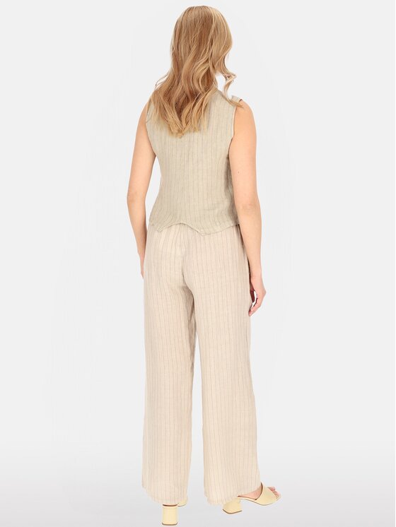 Perso Perso Spodnie damskie PTE254998F Beżowy Regular Fit