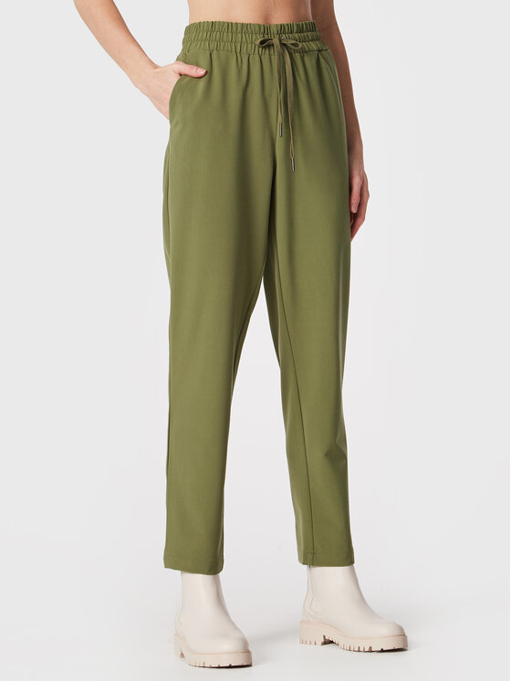 Moss Copenhagen Moss Copenhagen Bavlnené nohavice Kesia 16940 Zelená Relaxed Fit