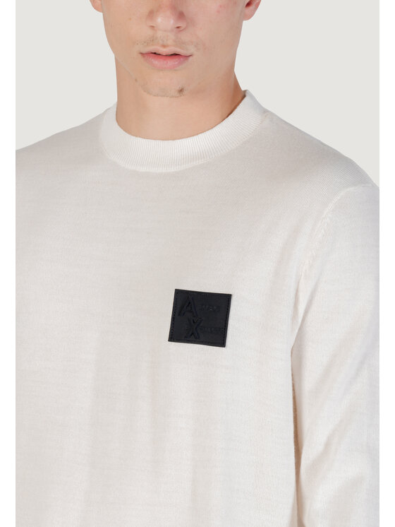 Armani Exchange Armani Exchange Sweter PULLOVER Biały Over Fit