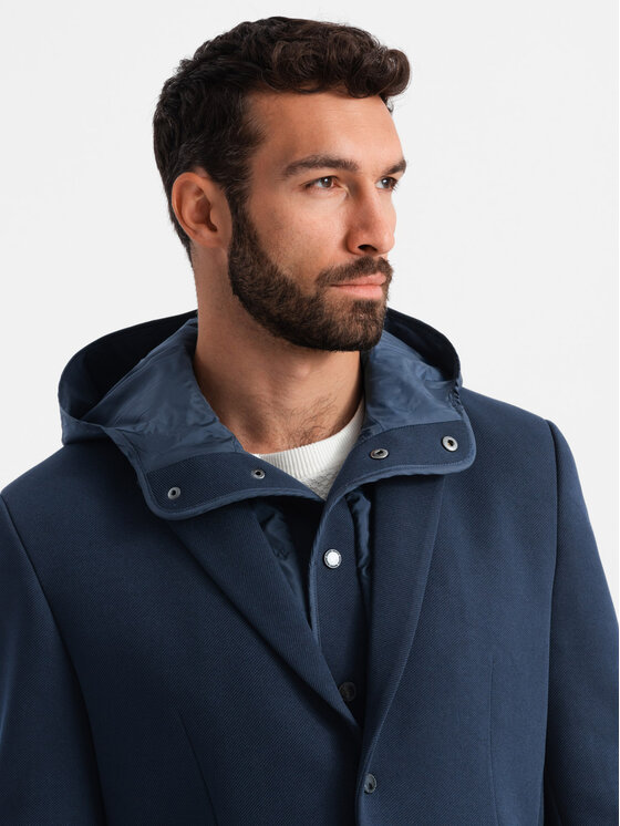 Ombre Ombre Garnitur OM-BLZB-0133 Granatowy Regular Fit