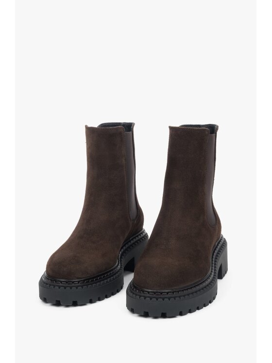 Estro Estro Μποτάκια με λάστιχο ER00118128 Καφέ