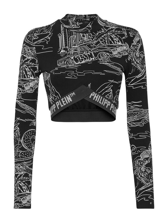 PHILIPP PLEIN PHILIPP PLEIN Koszulka techniczna 3931 Czarny Jogger Fit