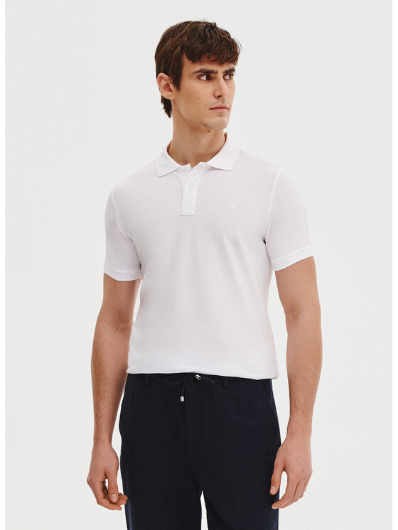 Pako Lorente Pako Lorente Polo P25BN-TX-001 Biały Classic Fit