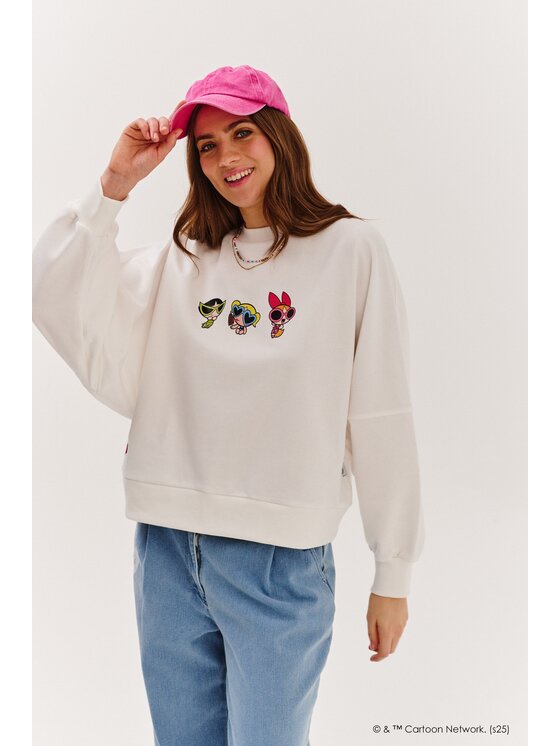 NAOKO NAOKO Bluza Powerpuff Girls Beżowy Regular Fit
