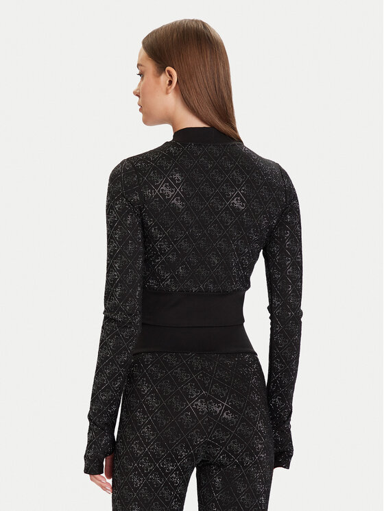 Guess Guess Блуза W5BP48 K7182 Черен Slim Fit