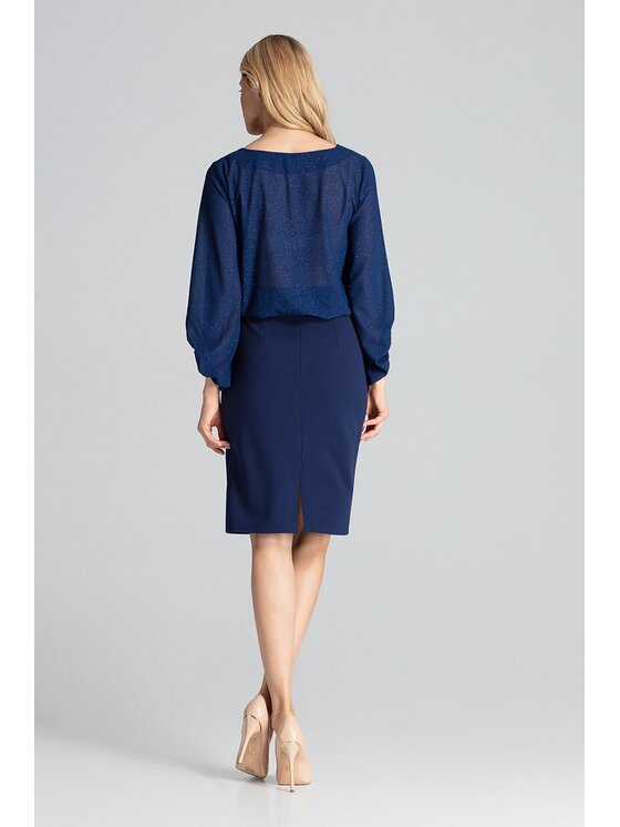 FIGL FIGL Spódnica M688 Granatowy Regular Fit