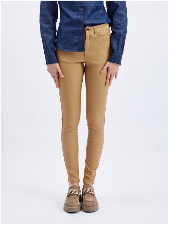 Orsay Orsay Spodnie damskie 319259085000__34 Brązowy Skinny Fit