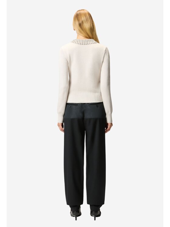 PINKO PINKO Sweter Ventotene maglia con strass Beżowy Regular Fit