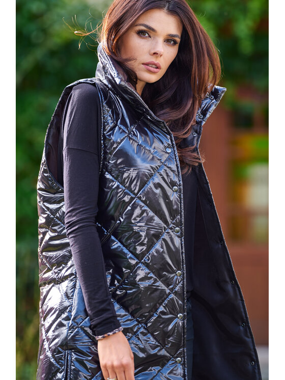 Awama Awama Bezrękawnik A383 Czarny Basic Fit