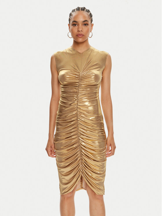 NORMA KAMALI NORMA KAMALI Коктейльна сукня ST1243LMD45008 Золотий Slim Fit