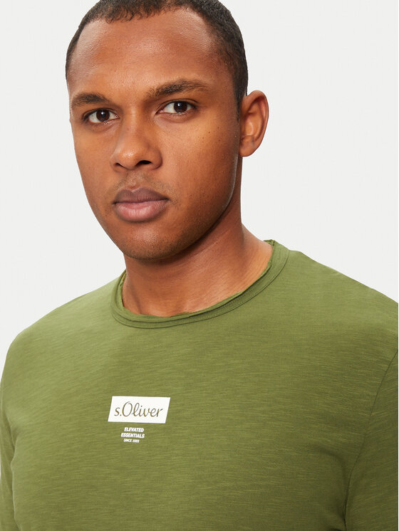 s.Oliver s.Oliver Longsleeve 2150055 Zielony Regular Fit