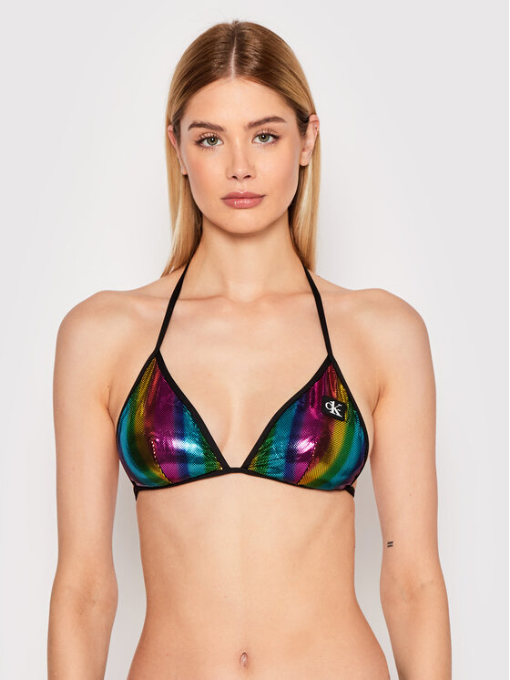 Calvin Klein Swimwear Bikini partea de sus Triangle Rp-Print KW0KW01840 Colorat