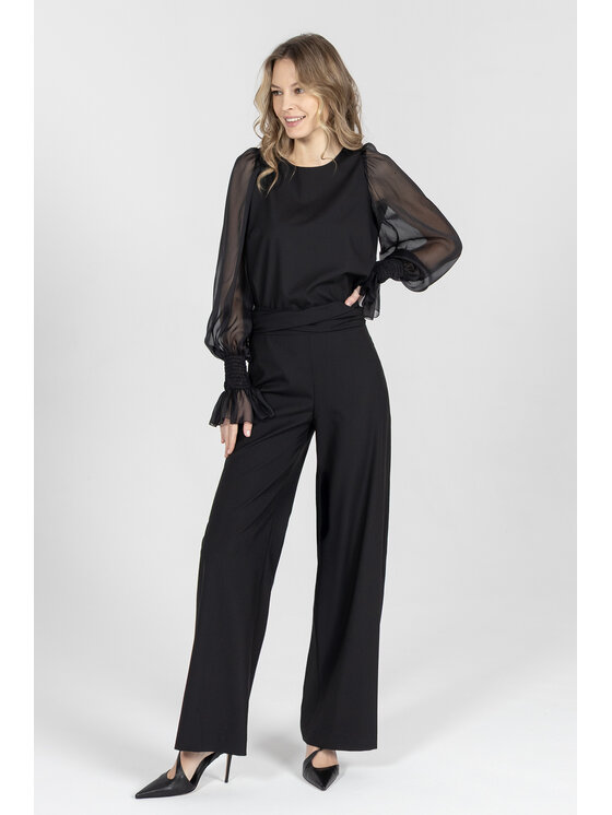 Deni Cler Milano Deni Cler Milano Bluzka W-DC-1433-F2-G2-90-1 Czarny Regular Fit