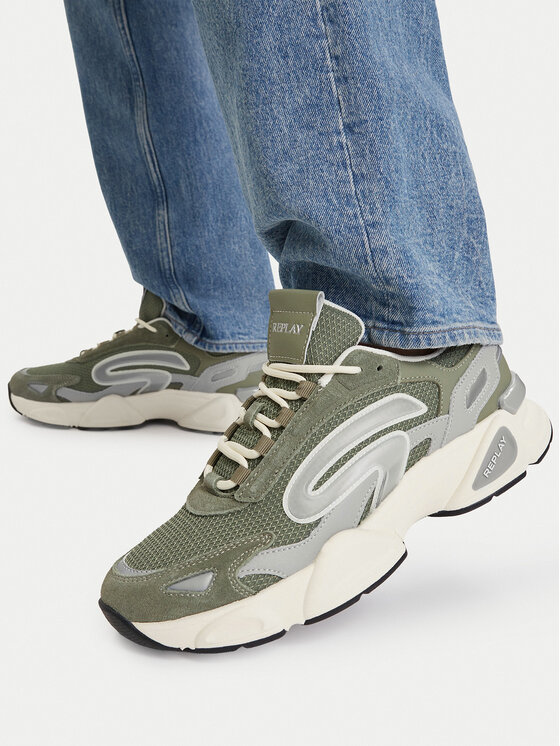 REPLAY REPLAY Sneakersy GMSIQ.000.C0001T Zielony ciemny