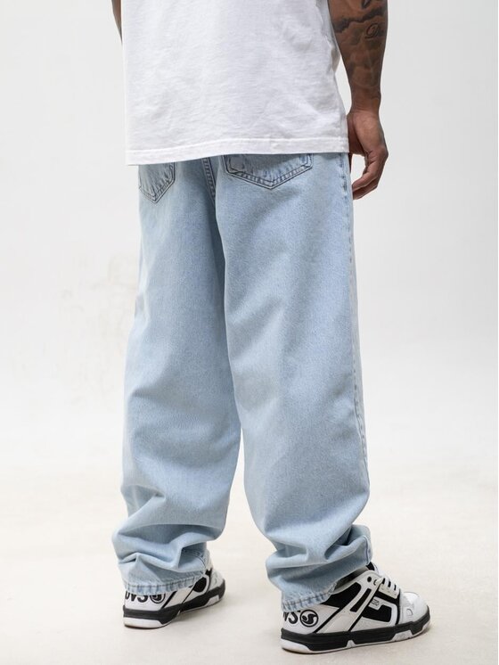 Jigga Wear Jigga Wear Jeansy Marmurkowe Bagy 130751 Niebieski jasny Baggy Fit