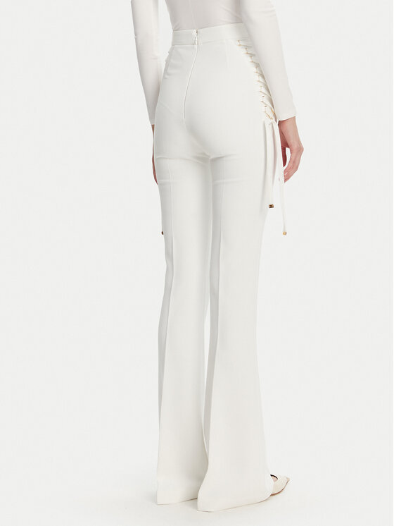 Elisabetta Franchi Elisabetta Franchi Kalhoty z materiálu PA-083-51E2 Bílá Regular Fit