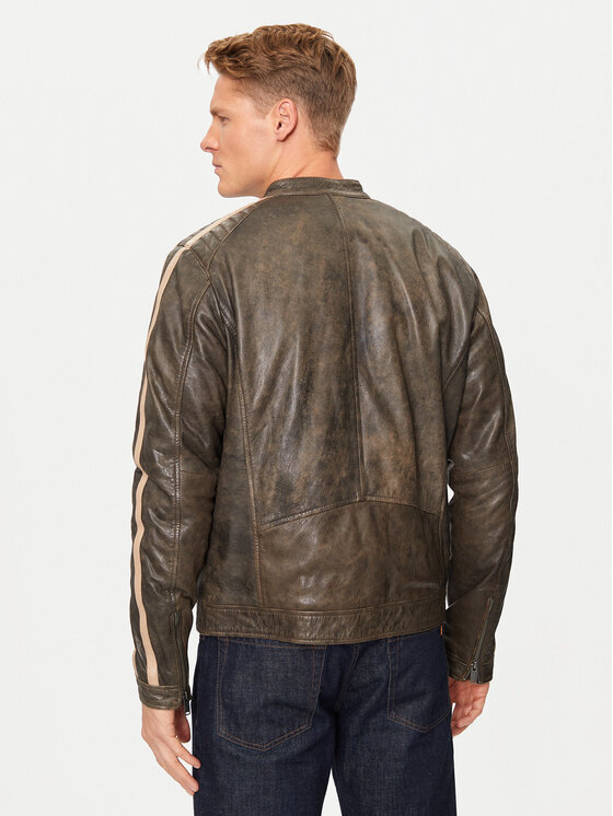 Serge Pariente Serge Pariente Giacca di pelle Alon 2 Marrone Regular Fit