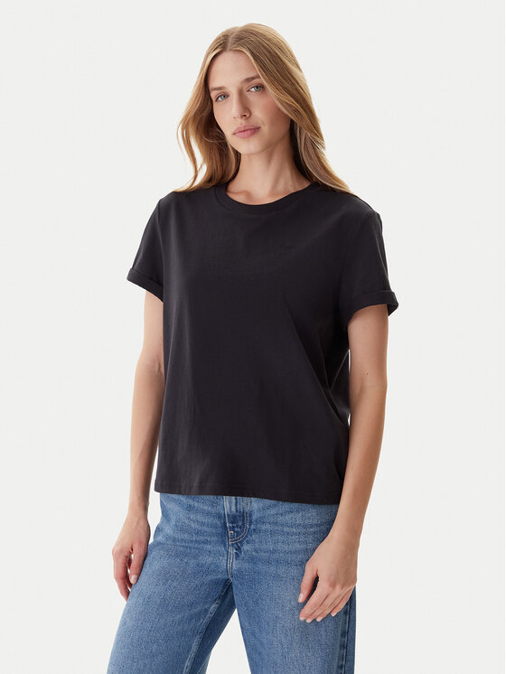 Mustang Mustang T-Shirt Monroe 1016755 Czarny Relaxed Fit