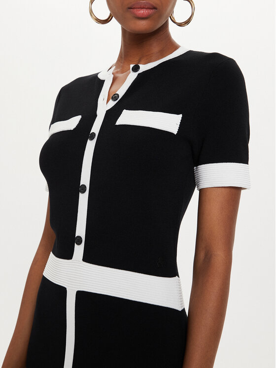 KARL LAGERFELD KARL LAGERFELD Džemper haljina 245W1331 Crna Slim Fit