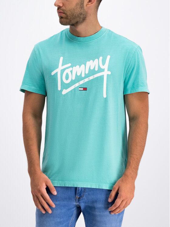 Tommy Jeans Tommy Jeans T-Shirt Handwriting DM0DM06478 Niebieski Regular Fit