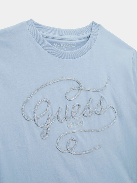 Guess Guess T-Shirt J4RI18 K8HM4 Błękitny Regular Fit