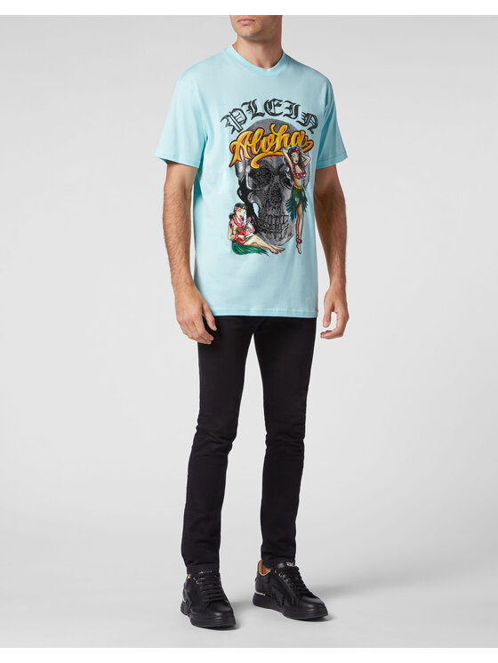 PHILIPP PLEIN PHILIPP PLEIN T-Shirt 1225 Světle modrá Regular Fit