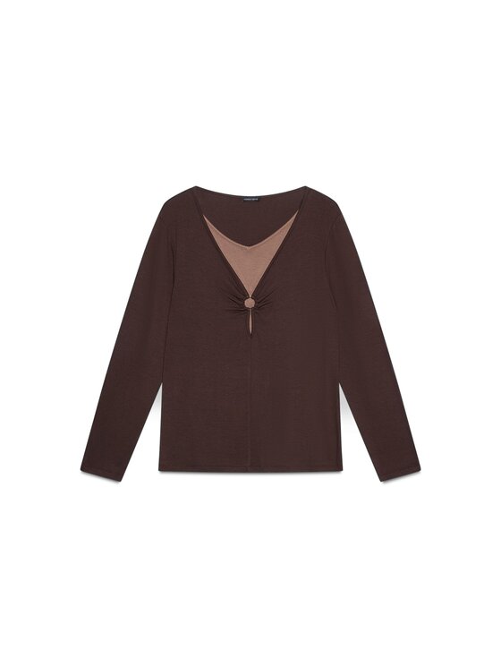 Fiorella Rubino Fiorella Rubino Bluzka G00PL009621N0V2 Brązowy Regular Fit