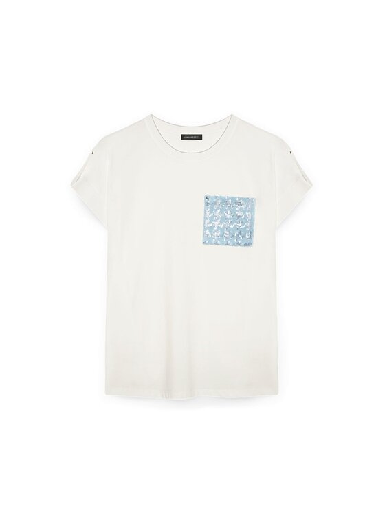 Fiorella Rubino Fiorella Rubino T-shirt G253L008059N011 Bianco Regular Fit