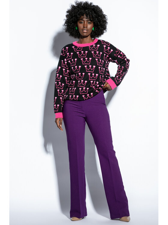 Fobya Fobya Sweter F1810 Czarny Regular Fit
