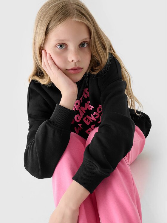4F 4F Mikina 4FJRAW24TSWSF1791-20S Čierna Loose Fit