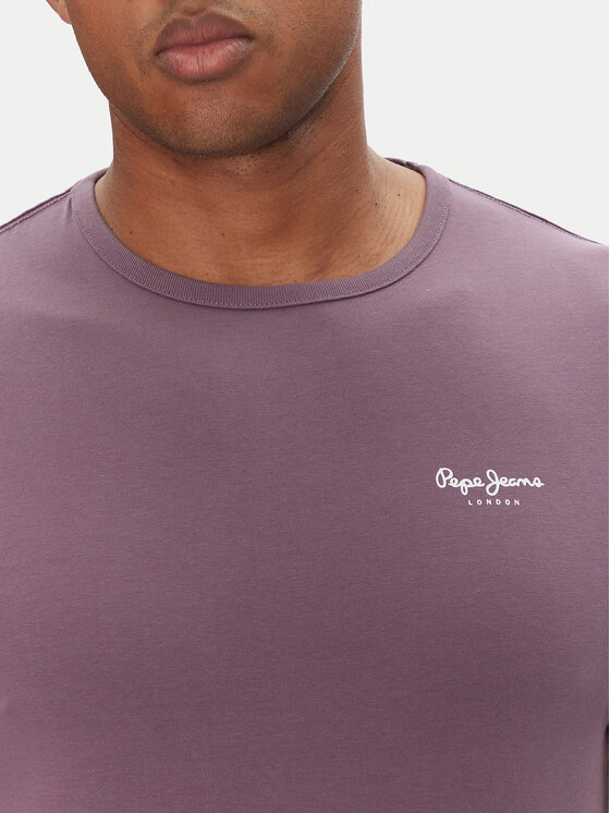 Pepe Jeans Pepe Jeans T-Shirt Original Basic PM508212 Fialová Slim Fit