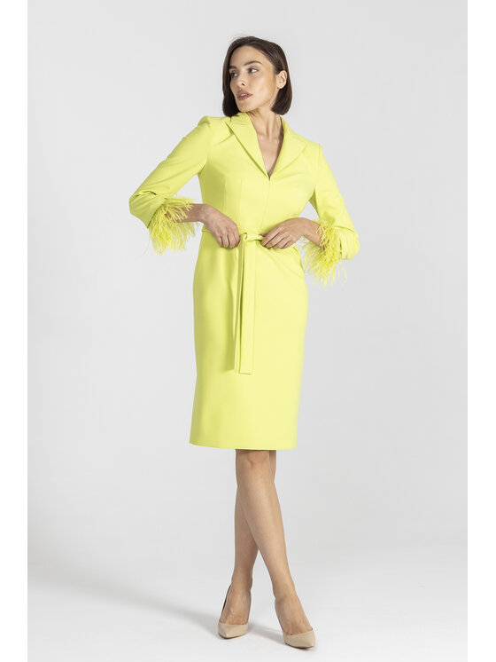 Deni Cler Milano Deni Cler Milano Sukienka elegancka W-DC-3495-E5-L4-42-1 Zielony Regular Fit